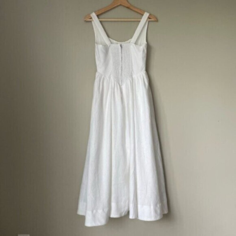 NEW Reformation Balia Linen Sleeveless Midi Dress in White | US 6 UK 10 - Picture 13 of 16